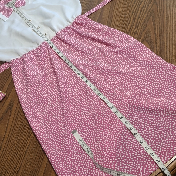 Vintage Florentine Pink Polka Dot Dress With Matching Jacket 12 (fits M) - Picture 12 of 16